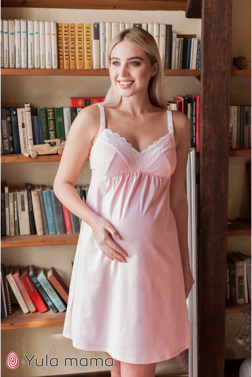 Ночная сорочка Monika new розовый для беременных и кормления