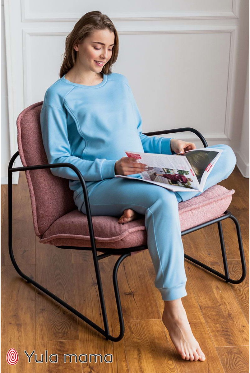 Пижама Wendy голубой для беременных и кормления
