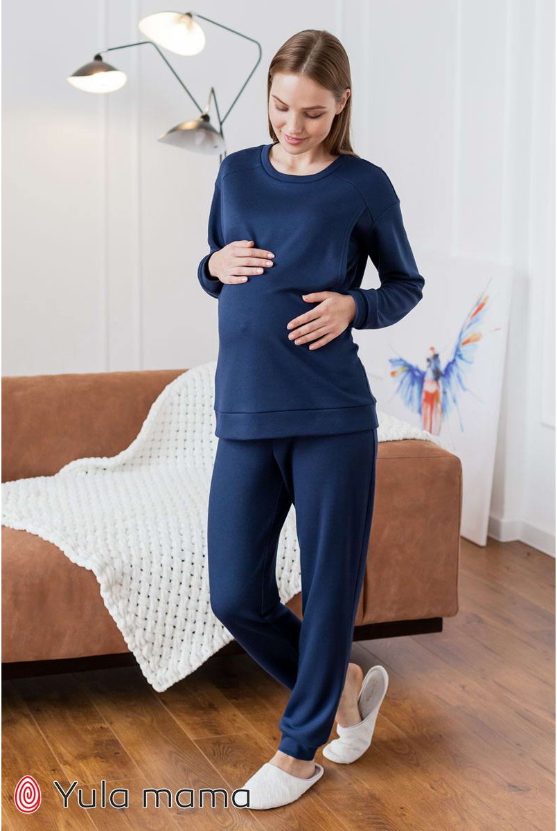 Пижама Wendy темно-синий для беременных и кормления