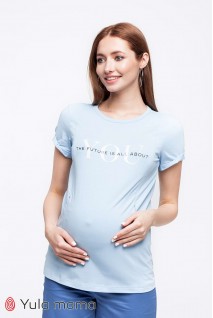 Футболка Donna блакитний для вагітних і годування