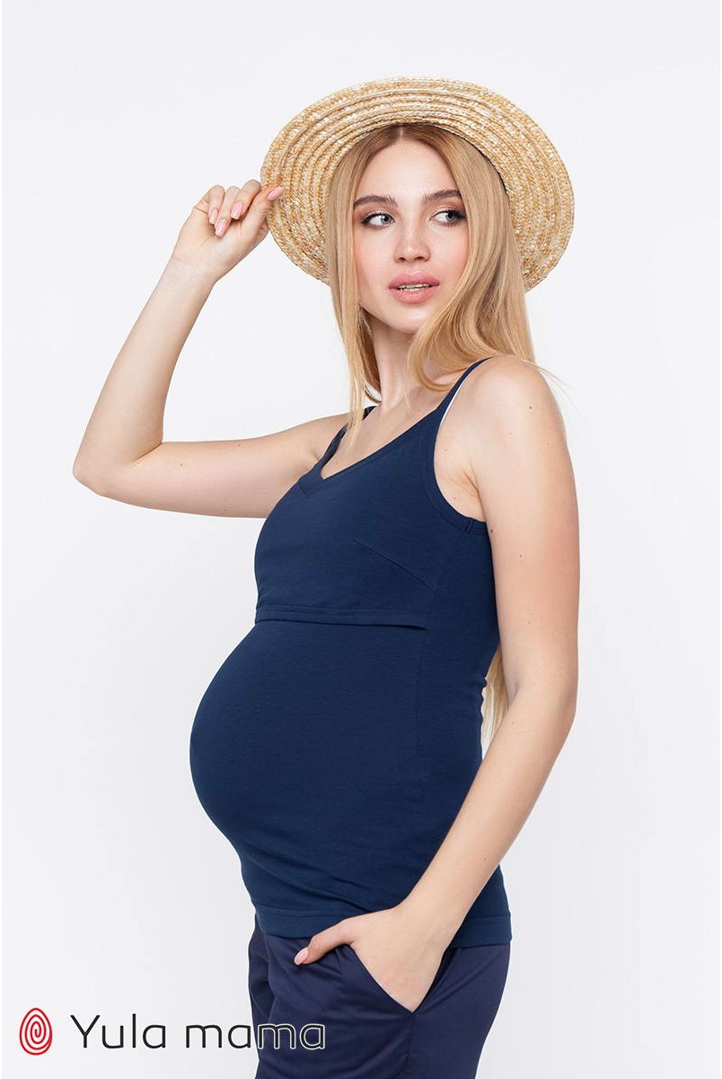 Майка May темно-синий для беременных и кормящих