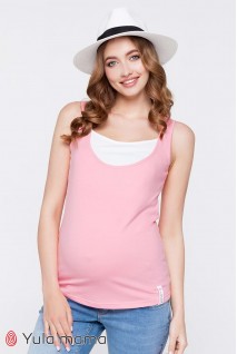 Майка Tilla ярко-розовый с белым для беременных и кормящих