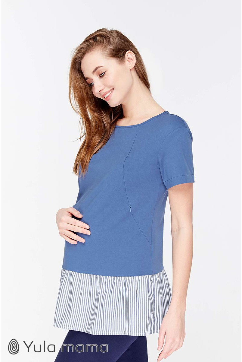 Туніка Riva джинсово-синій для вагітних та годування