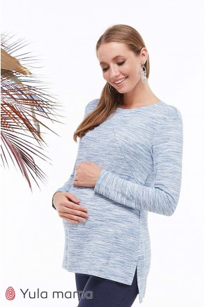 Туника Kim джинсово-синий меланж для беременных и кормления