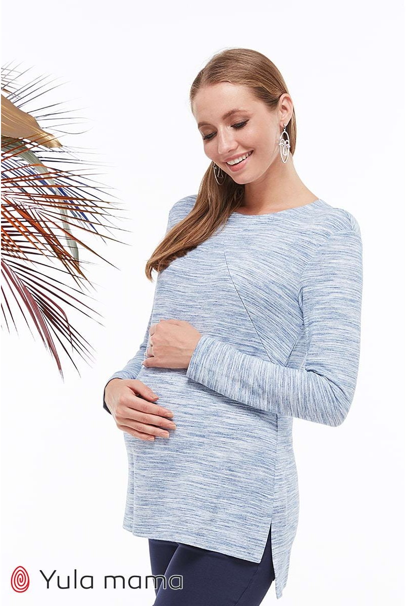 Туніка Kim джинсово-синій меланж для вагітних і годування