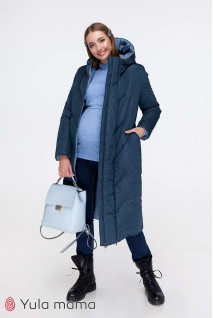 Зимове двостороннє пальто Tokyo (синій + блакитний) для вагітних