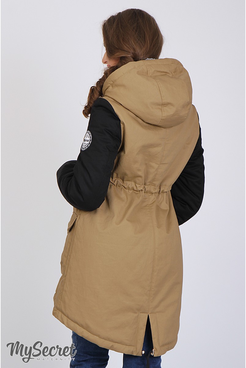 Куртка-парка Lex OW - 36.054 беж + чорний для вагітних