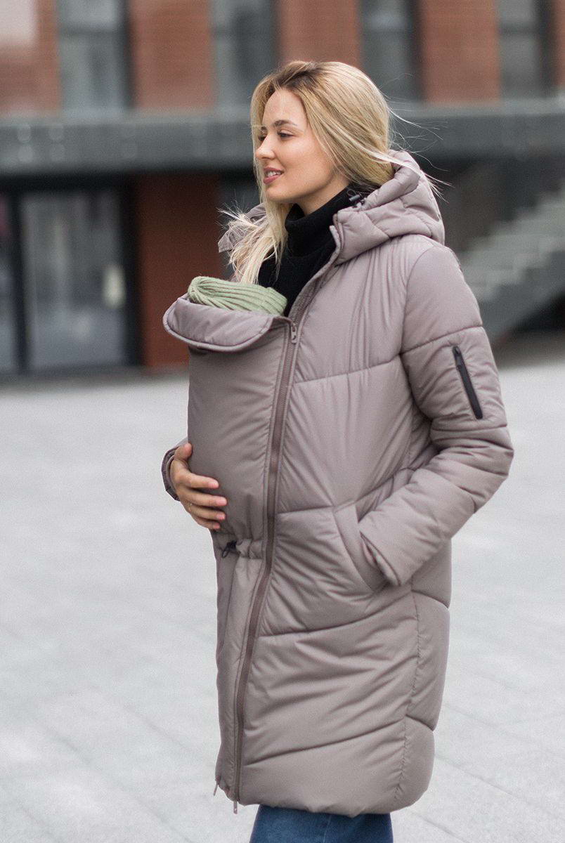 Зимняя слингокуртка 3 в 1 для беременных и слингоношения Мокка