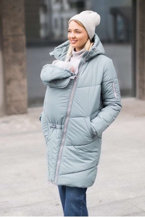 Зимняя слингокуртка 3 в 1 для беременных и слингоношения Лазурь