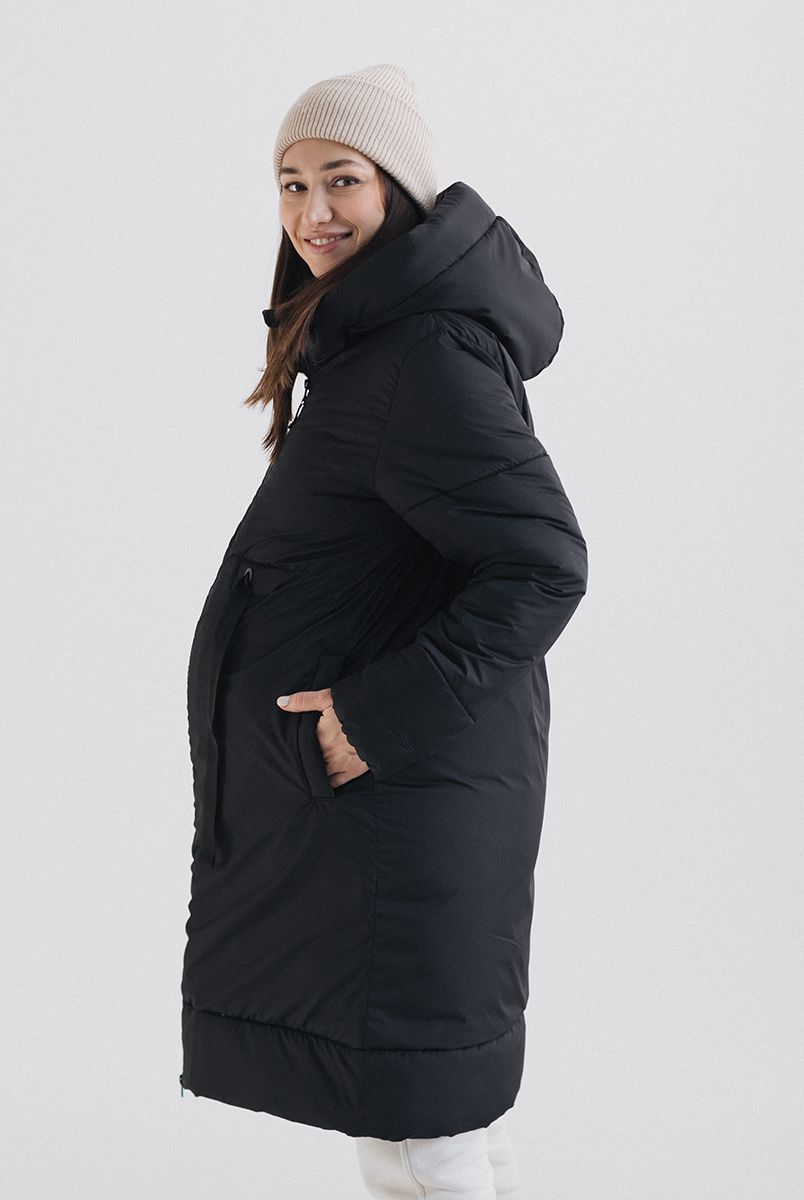 Зимняя слингокуртка 3 в 1 для беременных и слингоношения Love & Carry Черная