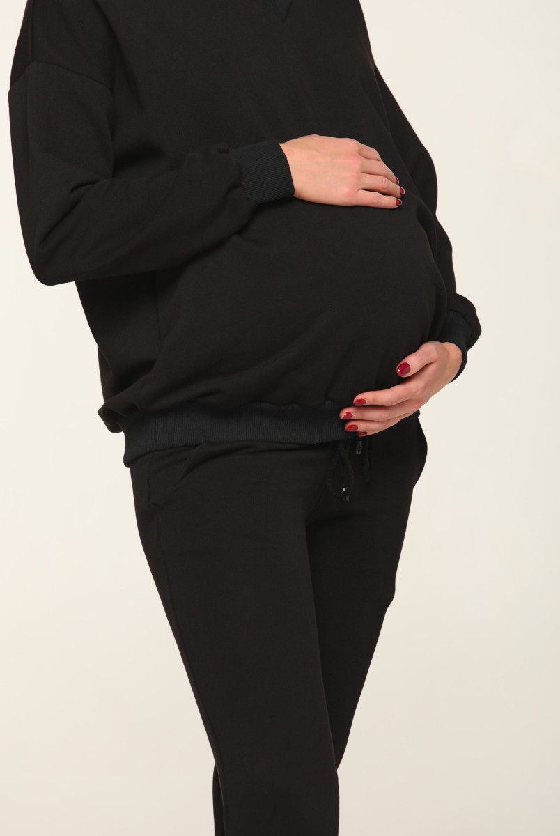 Худи Liverpool (деми) оверсайз черный для беременных