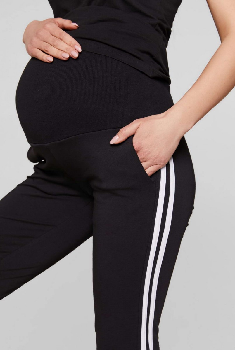 Спортивные штаны c лампасами Lublin черный для беременных