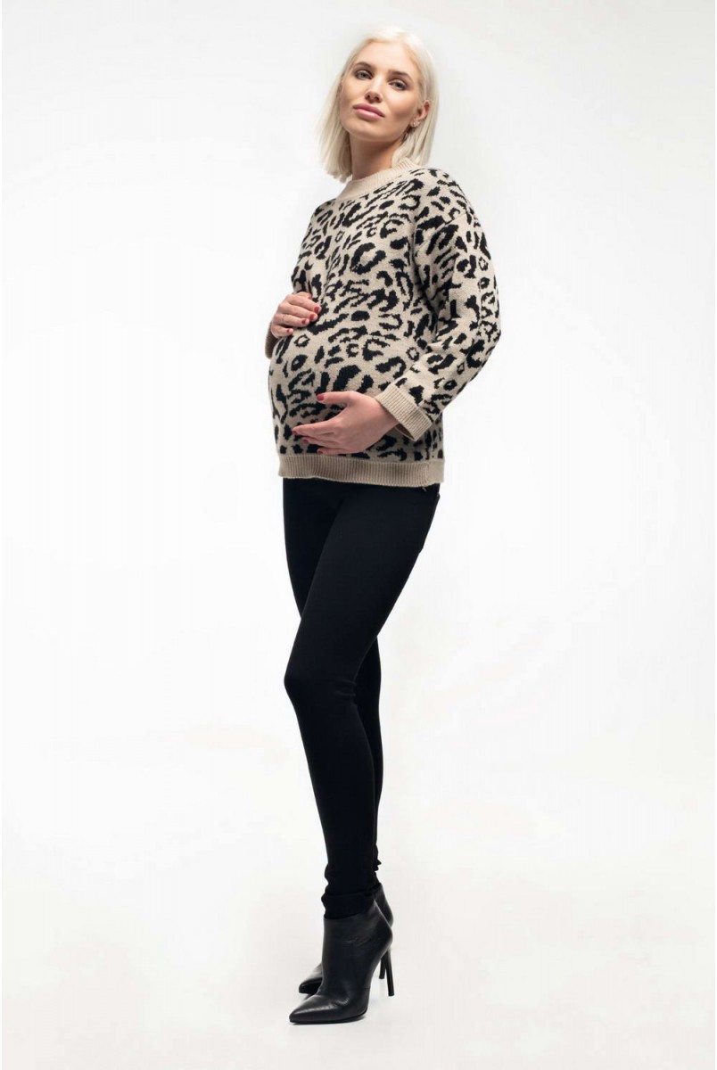 Штани-лосини з рібаною (Демі) Burnaby Чорний для вагітних