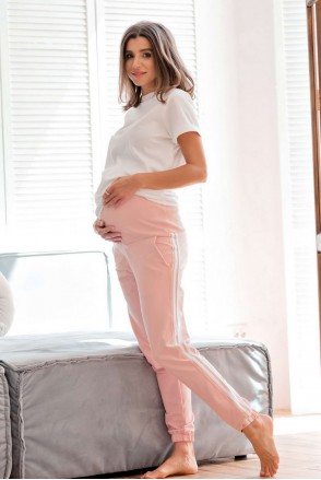 Спортивные штаны c лампасами Lublin пудра для беременных