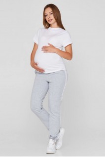 Спортивные штаны c лампасами Lublin c низким поясом меланж для беременных