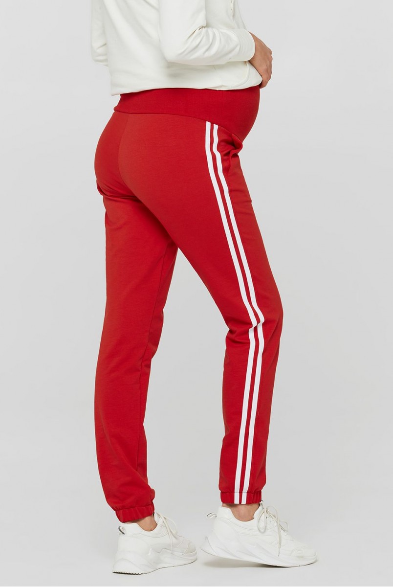 Спортивные штаны c лампасами Lublin красный для беременных