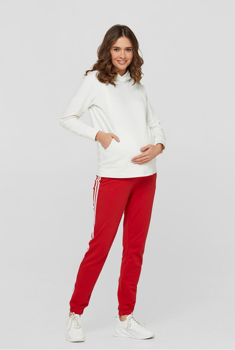 Спортивные штаны c лампасами Lublin красный для беременных