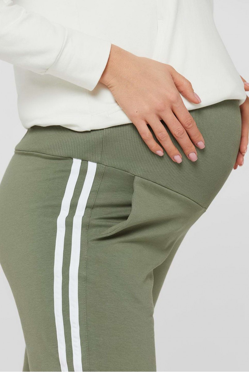 Спортивные штаны c лампасами Lublin оливковый для беременных