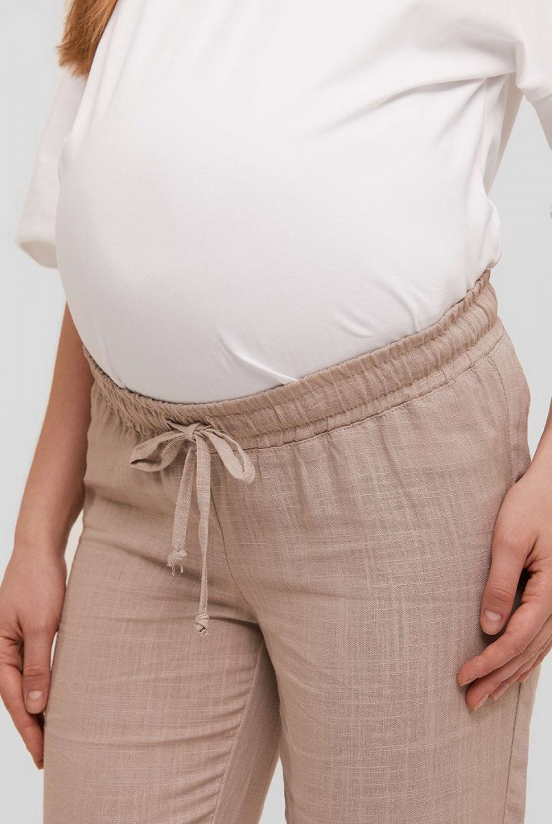 Лляні штани Doha бежевий для вагітних