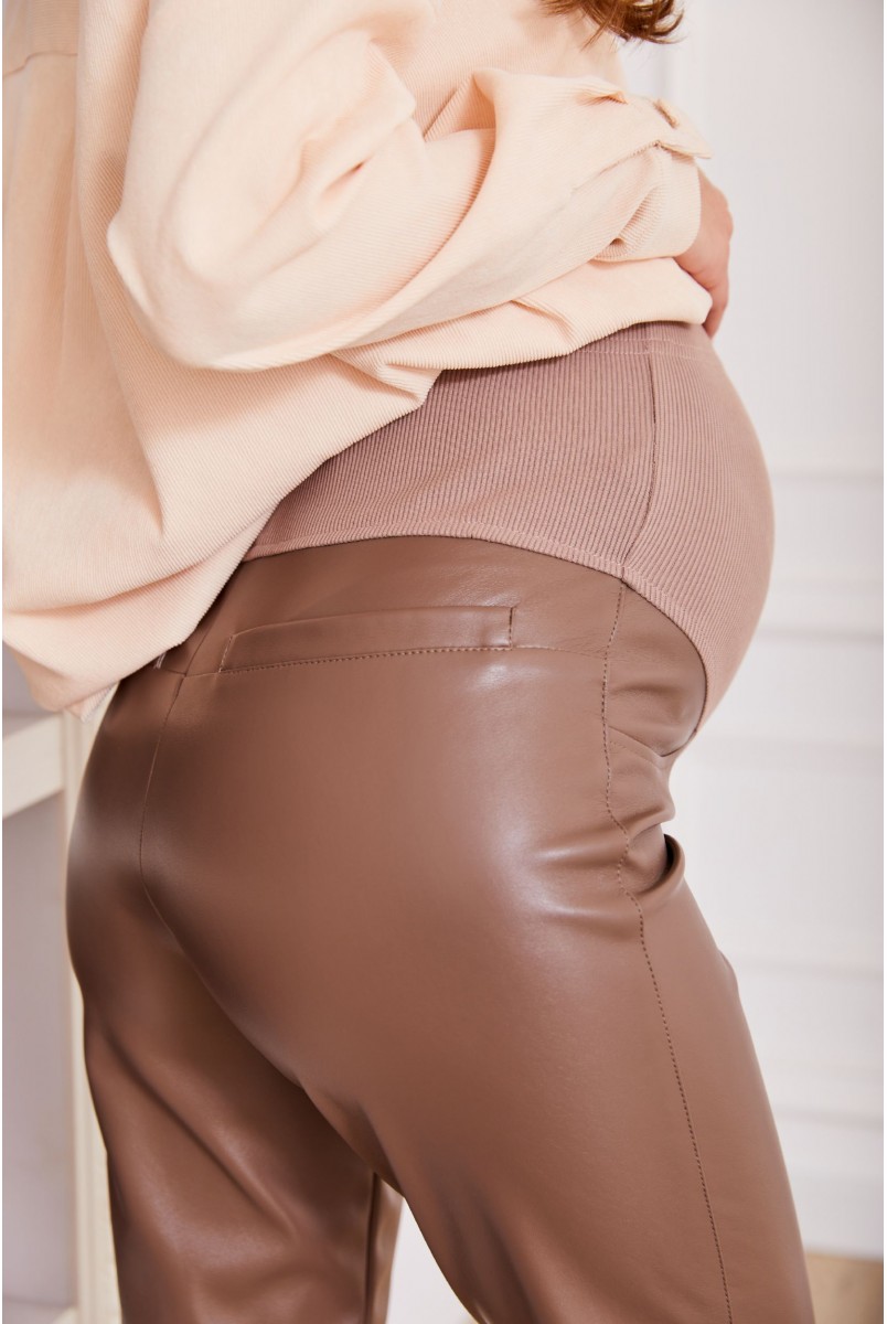 Шкіряні штани для вагітних Lullababe Birmingham LB10BM168 мокко