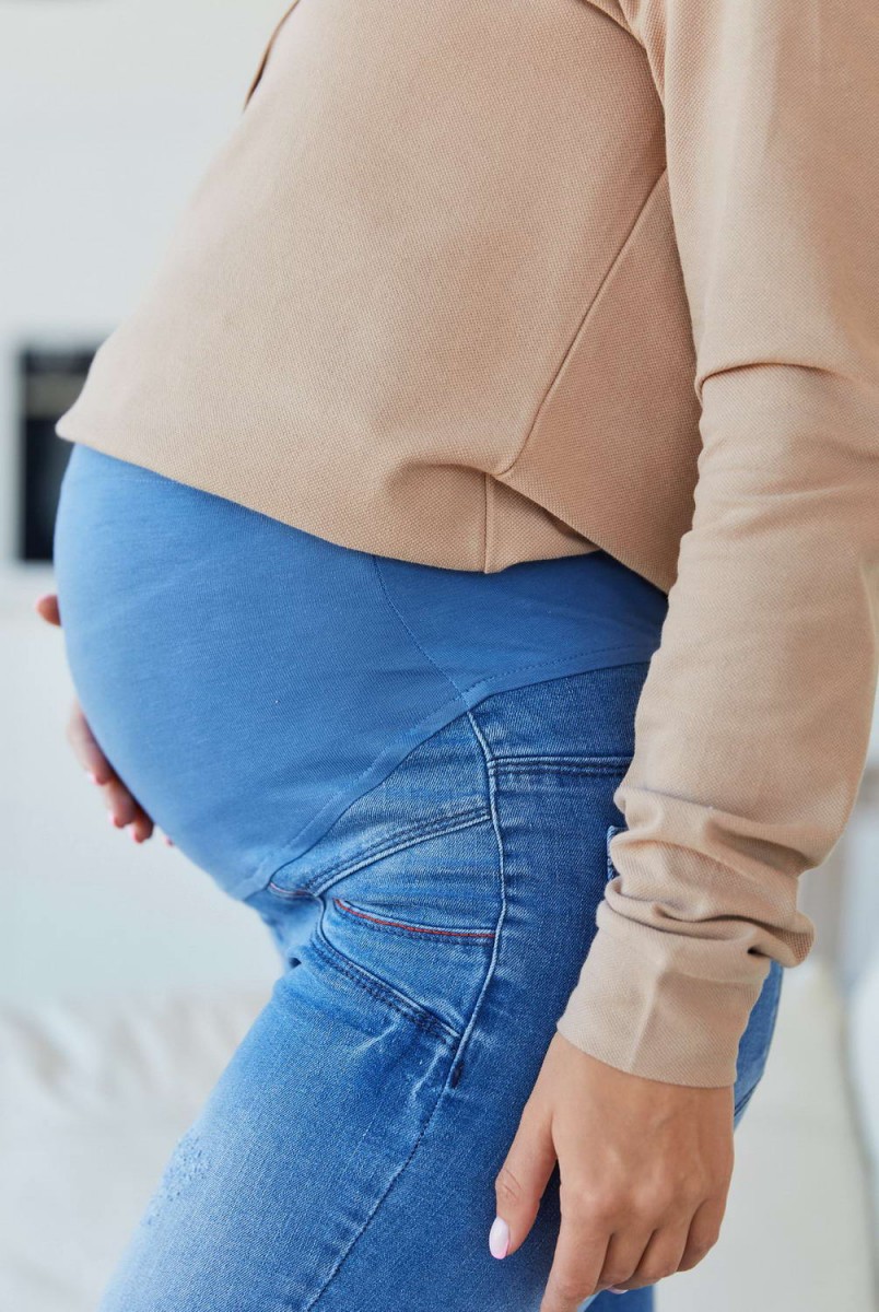 Джинси скінні Shanghai світло-синій з потертістю для вагітних
