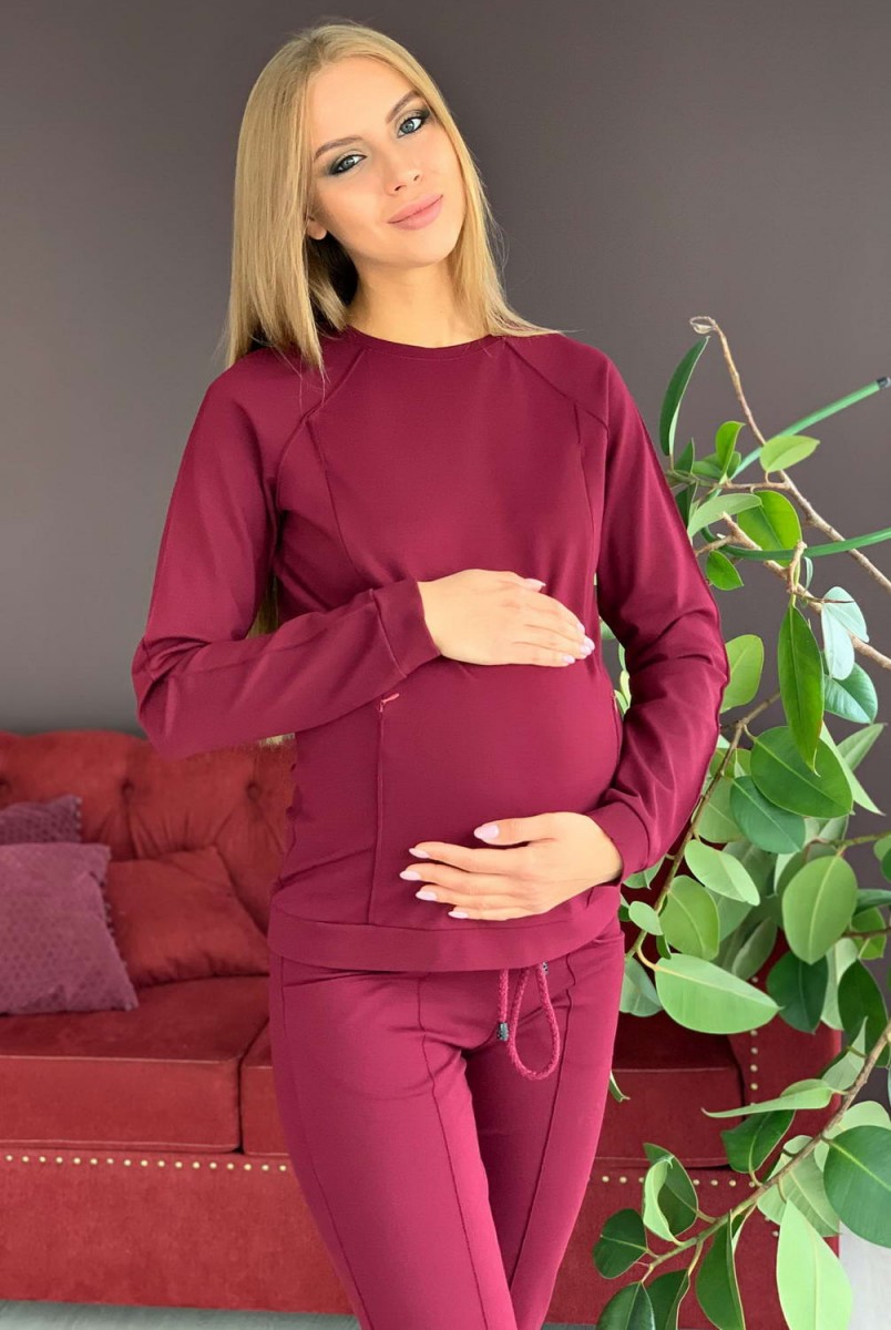 Прогулянковий костюм Manhattan бордо для вагітних і годування