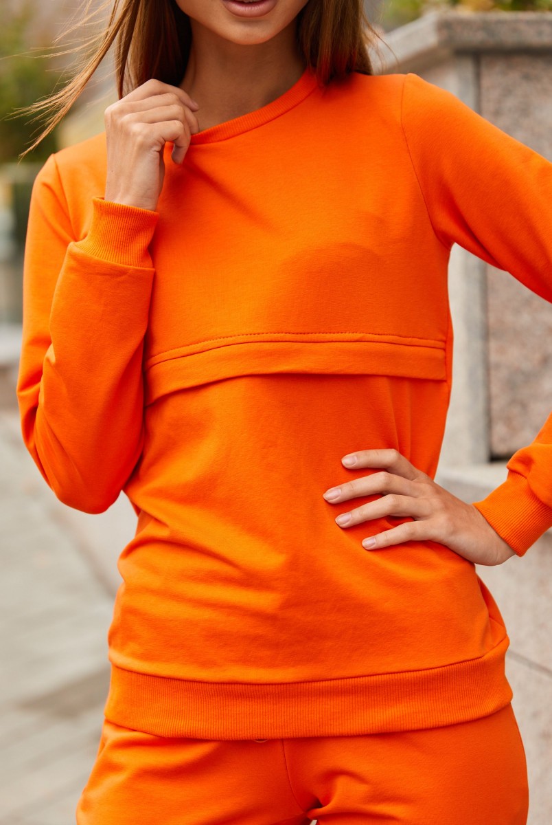 Спортивный костюм для беременных и кормления Lullababe Detroit LB07DT152 оранжевый