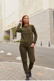 Спортивный костюм для беременных и кормления Lullababe Detroit LB07DT166 темный хаки