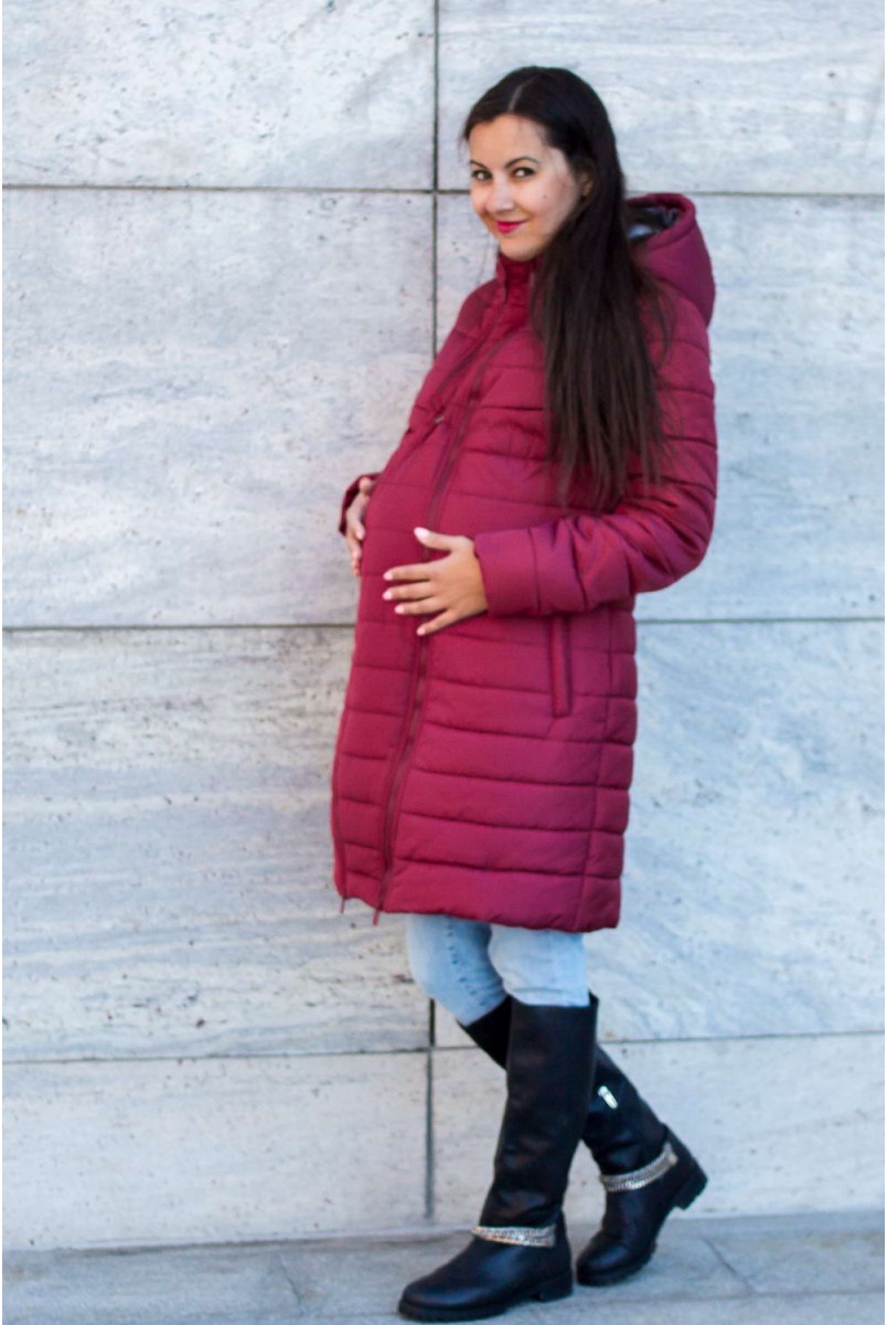 Зимняя слингокуртка 3 в 1 Dresden Бордо для беременных