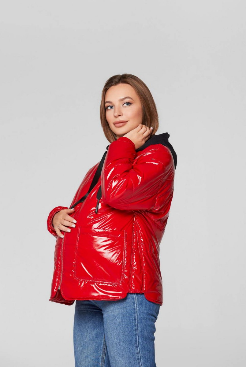 Демисезонная лаковая куртка Zaragoza красный для беременных