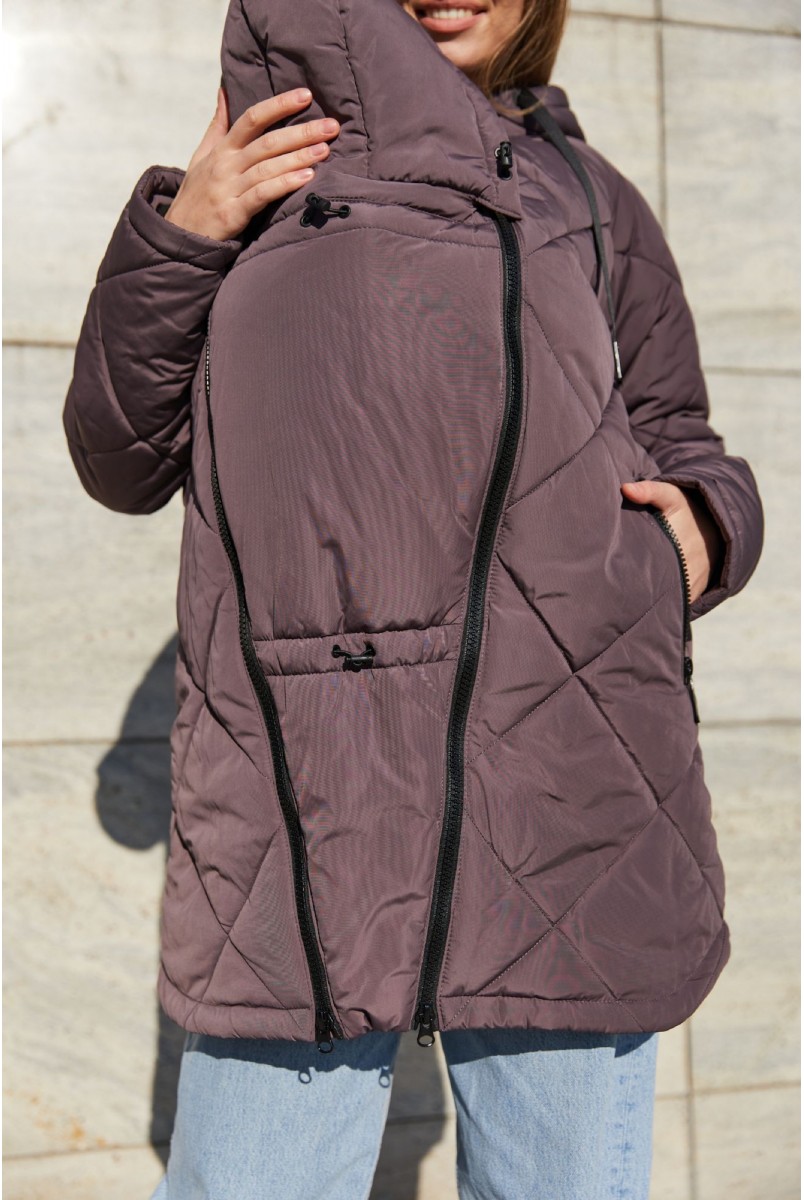 Зимняя слингокуртка 3в1 для беременных Lullababe Congo LB01CN157 коричневый