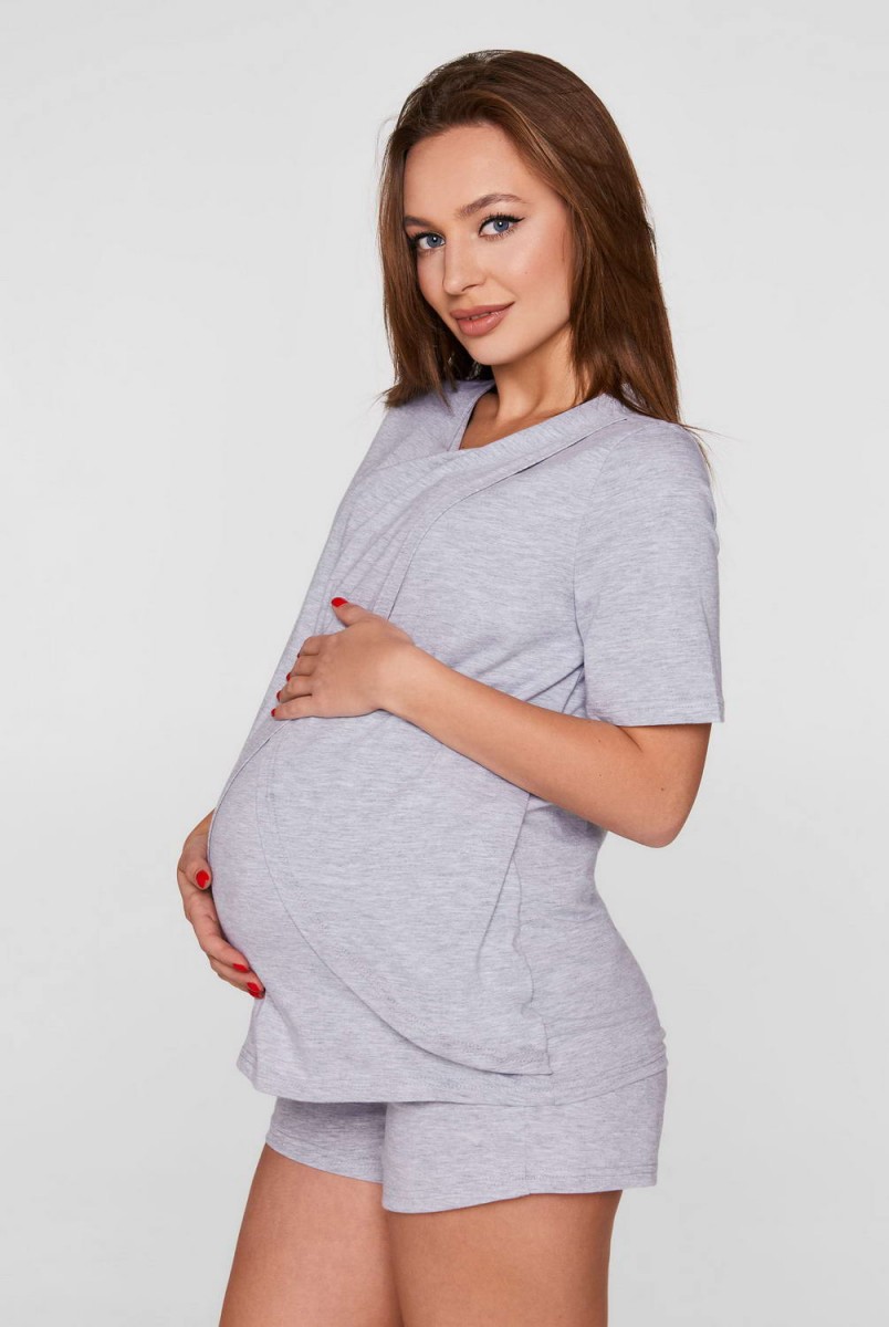 Пижама Paleromo меланж для беременных и кормления