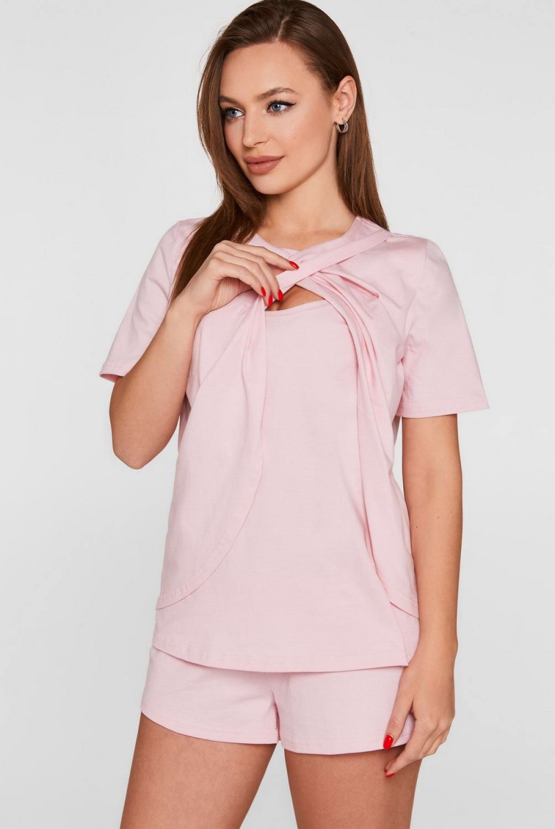 Пижама Paleromo розовый для беременных и кормления