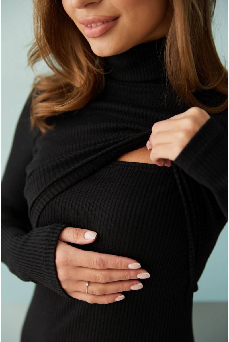 Сукня-гольф для вагітних та годування Lullababe London LB05LN136 чорний