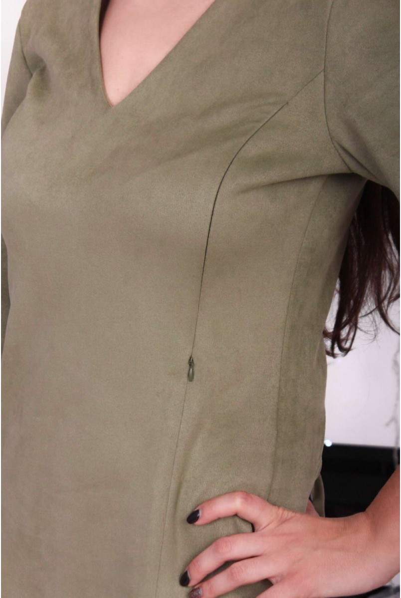 Платье из замши Toronto Оливковый для кормящих