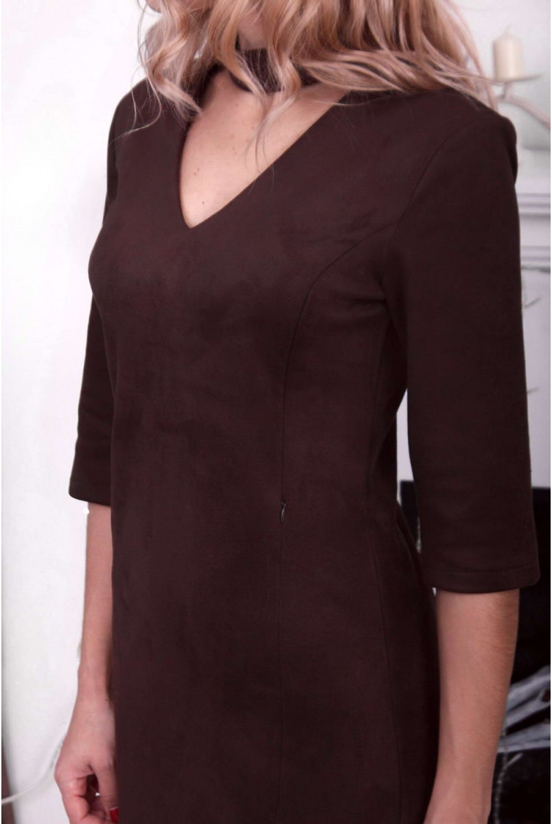 Платье из замши Toronto Шоколад для кормящих