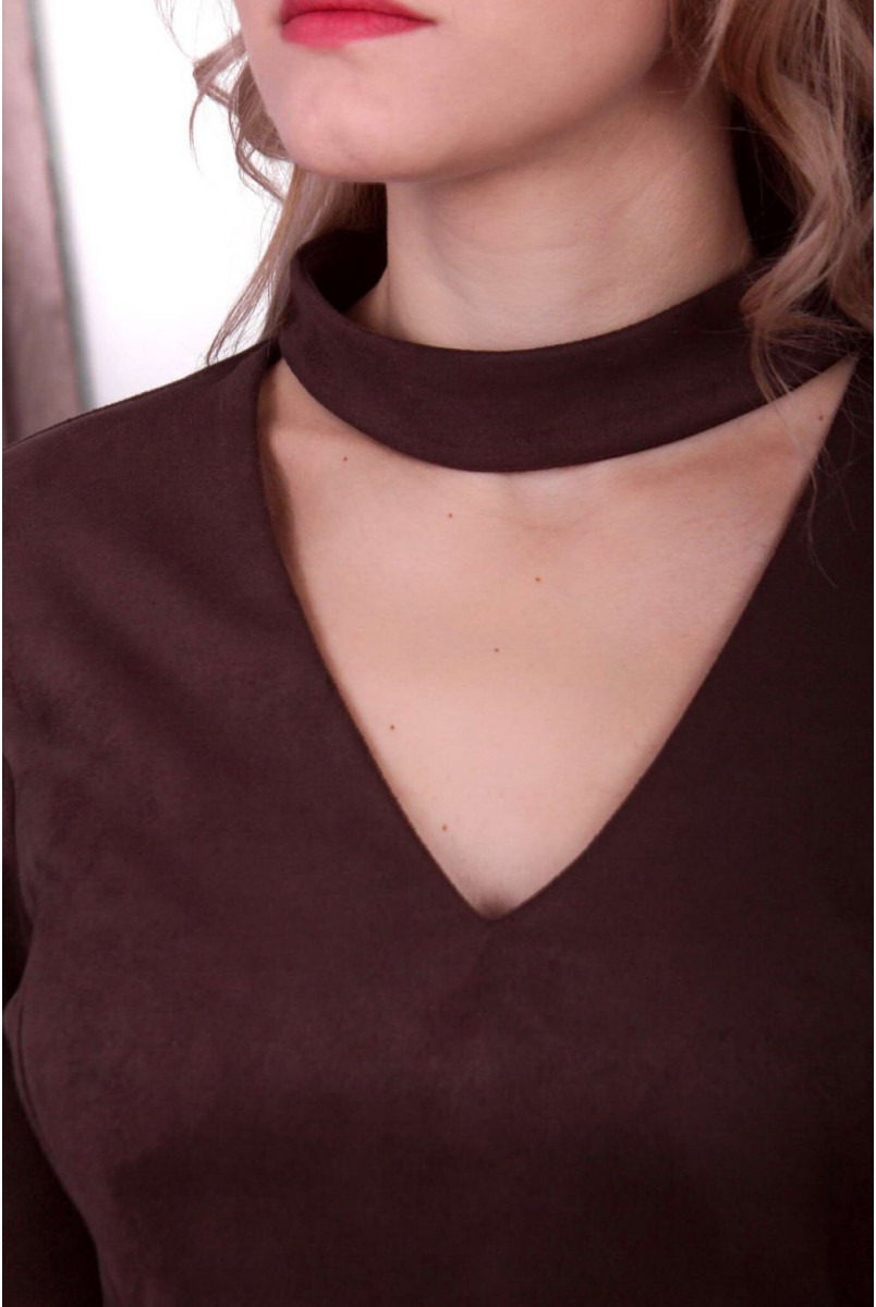 Платье из замши Toronto Шоколад для кормящих