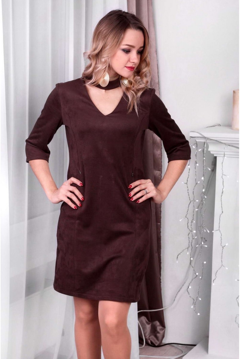 Платье из замши Toronto Шоколад для кормящих