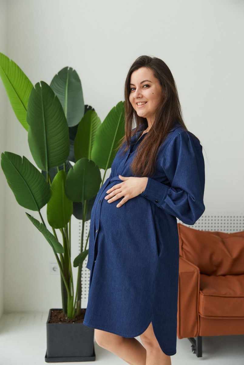 Джинсовое платье Florence для беременных и кормления Синий