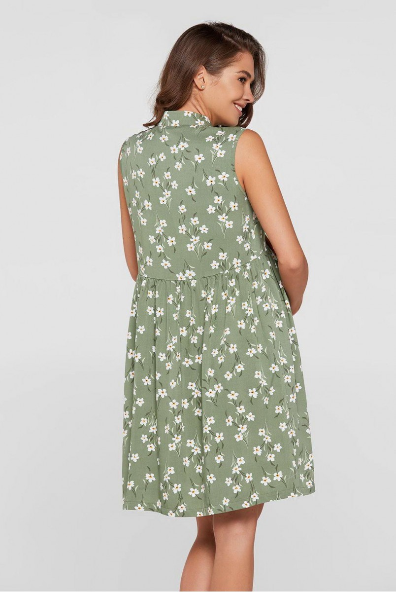 Сукня літня Sofia оливковий в квітку для вагітних