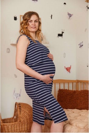 Платье Sicilia синее в белую полоску для беременных и кормления