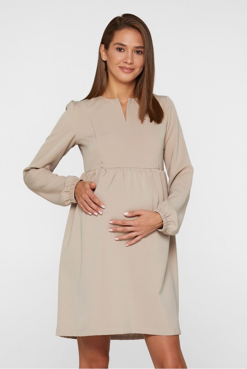 Сукня для вагітних та годування Lullababe Genoa LB05GN160 темно-бежевий