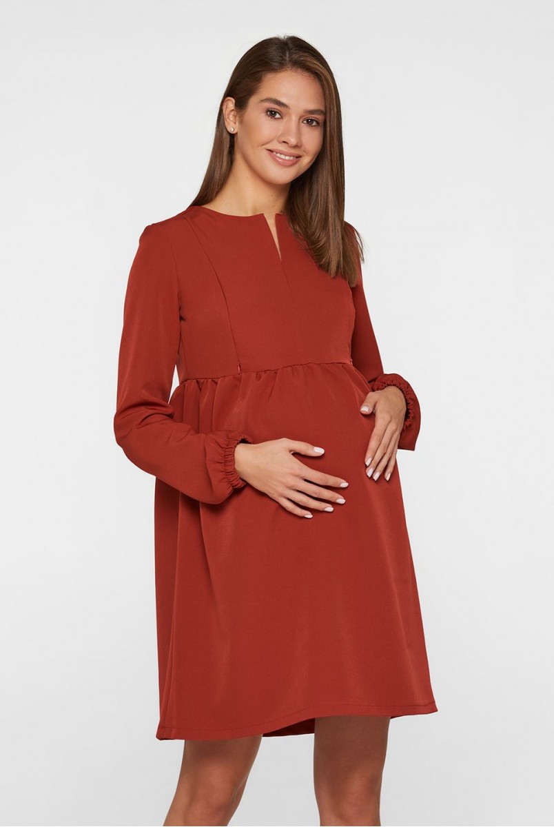 Сукня для вагітних та годування Lullababe Genoa LB05GN132 теракотовий