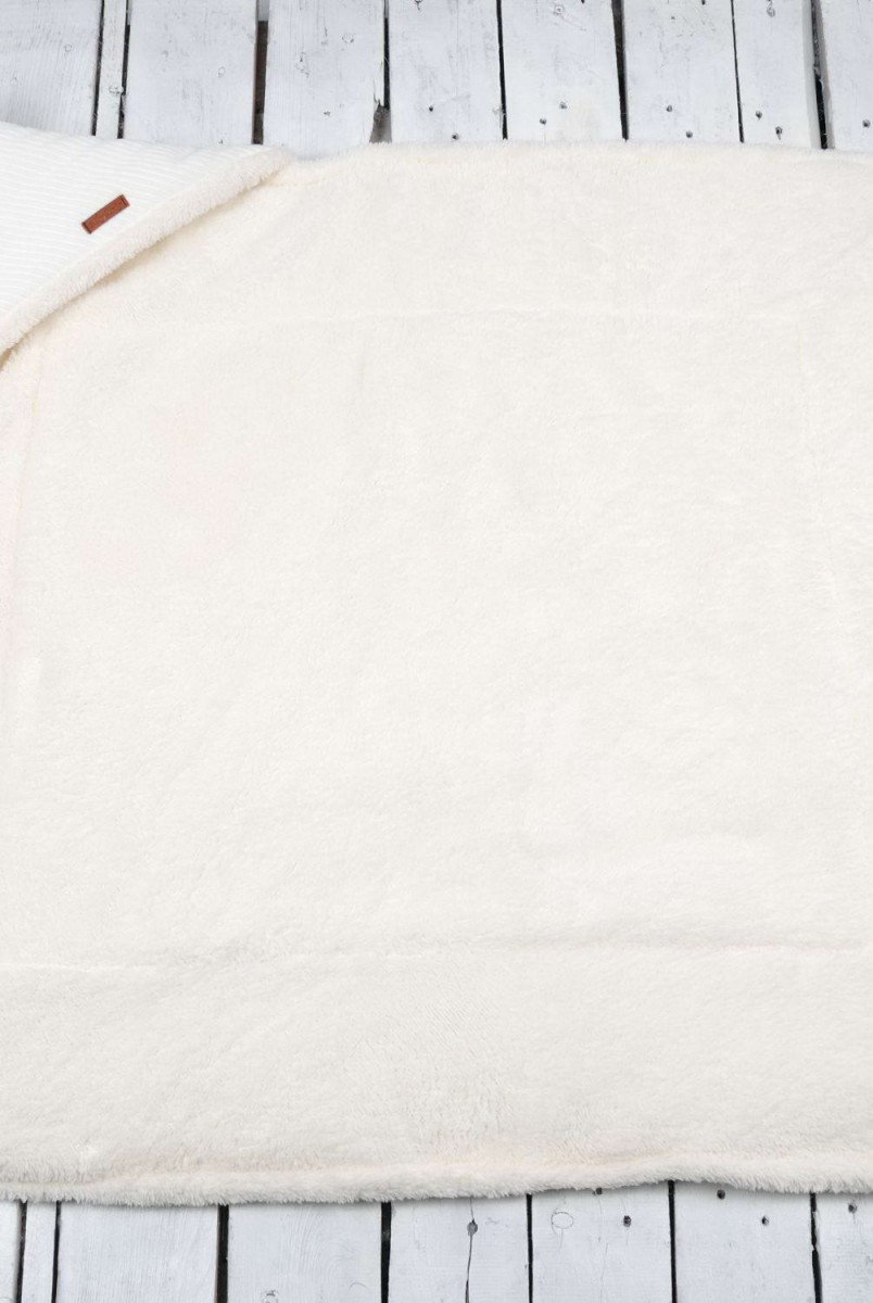 Зимний велюровый конверт-одеяло на махре Velvet молочный