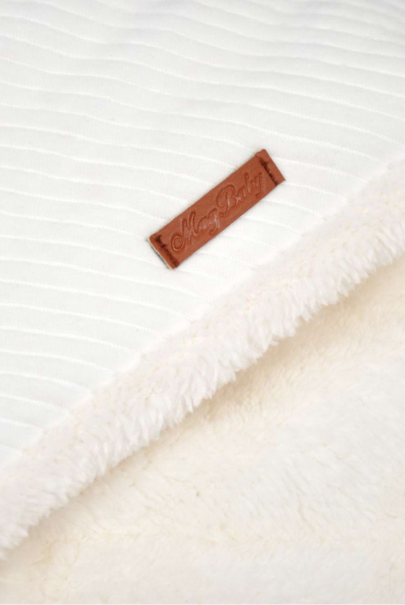 Зимовий велюровий конверт-ковдра на махрі Velvet молочний