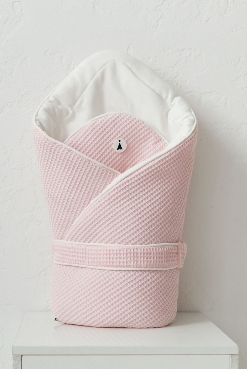Демисезонный вафельный конверт-одеяло для детей MagBaby Kyle розовый
