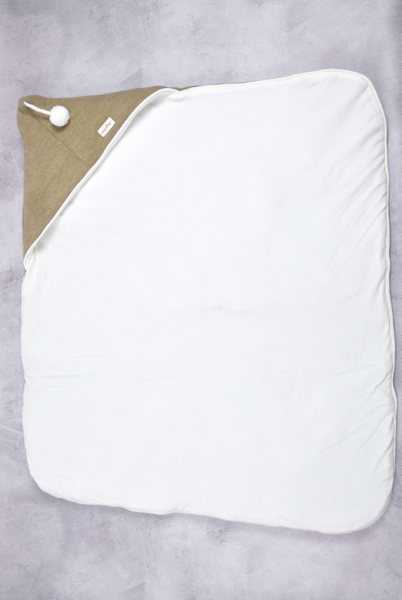 Конверт-одеяло на выписку Гномик на трикотаже оливковый