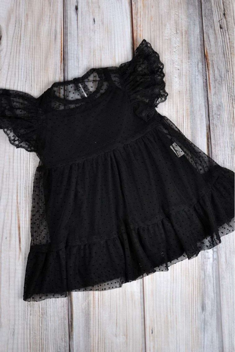Фатиновое платье с боди Черное