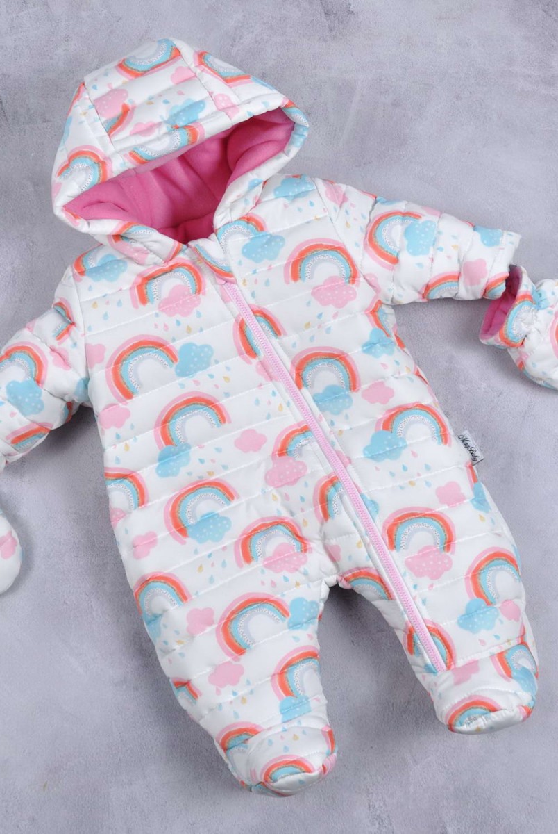 Зимовий стьобаний комбінезон "Aquarelle" веселка