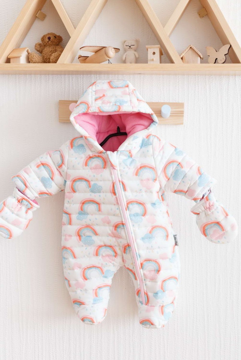 Зимовий стьобаний комбінезон "Aquarelle" веселка